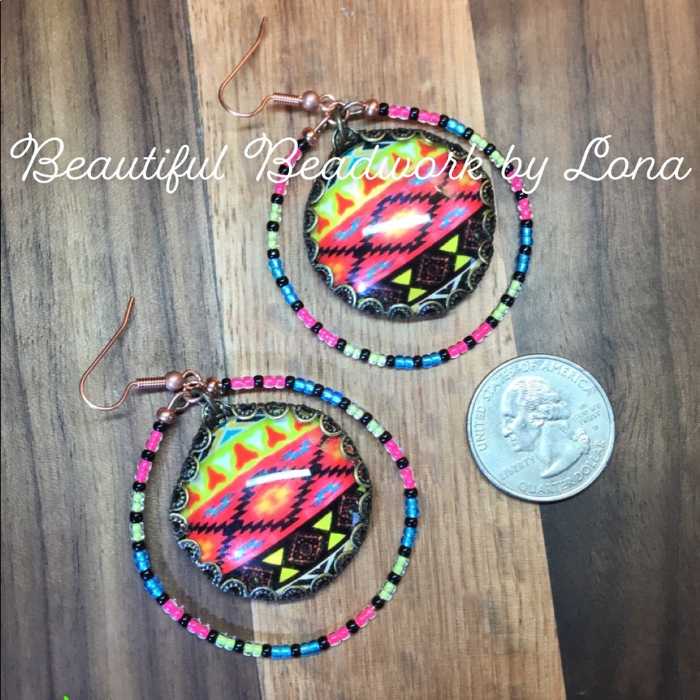 Beaded Hoop Earrings